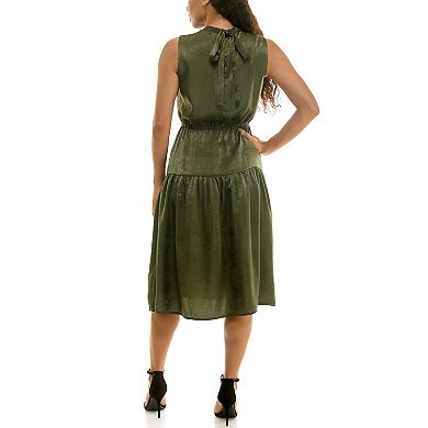 Women's Nina Leonard Sleeveless Dress with Back Bow