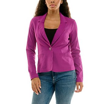 Women's Nina Leonard Long Sleeve Cropped Blazer