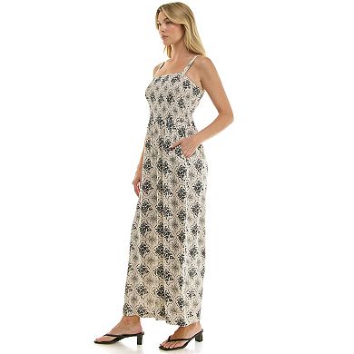 Juniors' As U Wish Smocked Jumpsuit