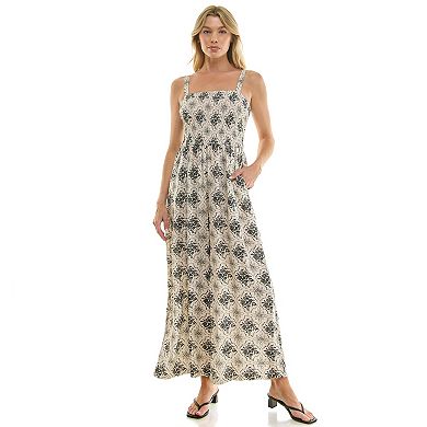 Juniors' As U Wish Smocked Jumpsuit