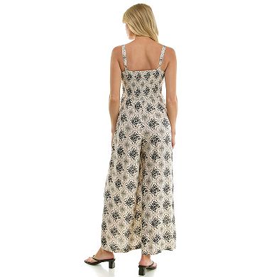 Juniors' As U Wish Smocked Jumpsuit
