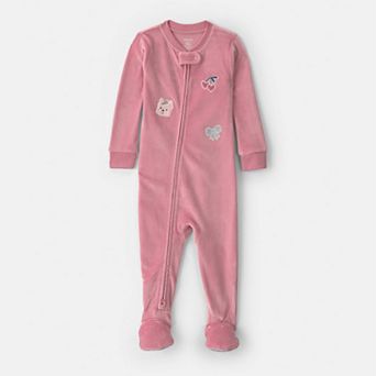 Baby & Toddler Girl Carter's 2-Way Zip DreamPlush Snug Fit Footed Pajama