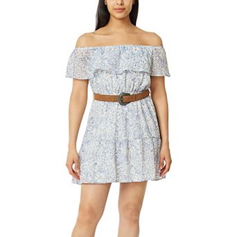 party dress wallflower Short Strapless Lace Dress With Beaded Waist By Nox L / GRAY