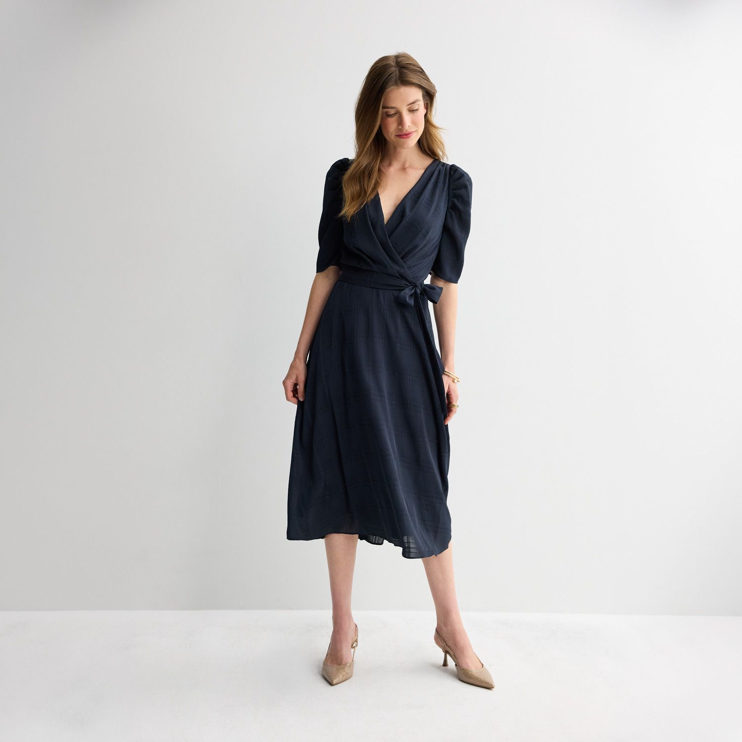 Женское платье Harper Rose Textured Chiffon Tie Waist Midi