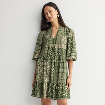Women's Robbie Bee Puff Sleeve Tiered Dress