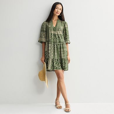 Women's Robbie Bee Puff Sleeve Tiered Dress