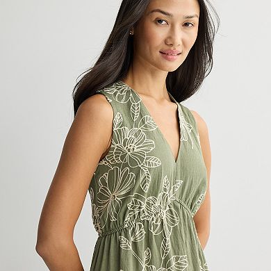 Women's Robbie Bee Sleeveless V-Neck Tiered Dress