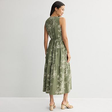 Women's Robbie Bee Sleeveless V-Neck Tiered Dress