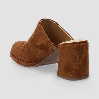 LC Lauren Conrad Miiel Women's Round Toe Block Heel Mules
