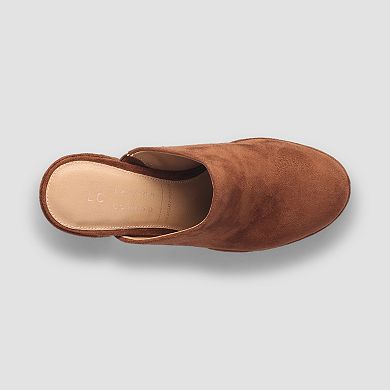 LC Lauren Conrad Miiel Women's Round Toe Block Heel Mules