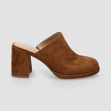 LC Lauren Conrad Miiel Women's Round Toe Block Heel Mules