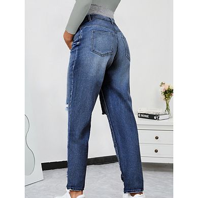 Women's Maternity Jeans Over Belly Comfy Stretch Denim Pants with Pockets