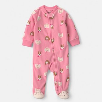 Baby Girl Carter's Fleece 2-Way Zip Sleep & Play Pajamas