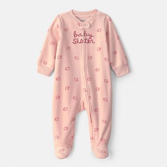 Baby Girl Carter's Fleece 2-Way Zip Sleep & Play Pajamas