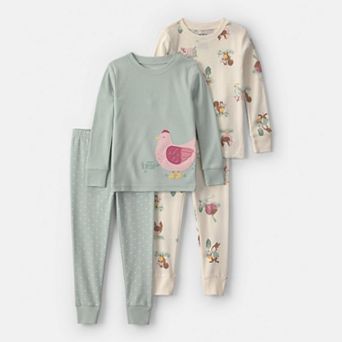 Baby & Toddler Girls Carter's 4 pc Pajama Top & Pajama Bottoms Set