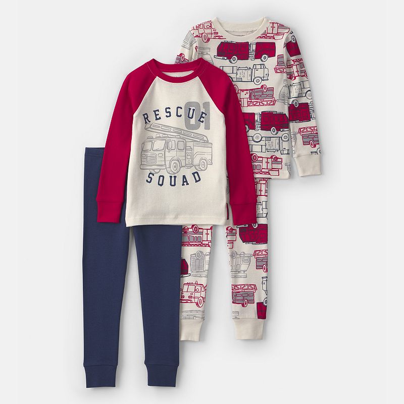 Baby & Toddler Boys Carter's 4-Piece Pajama Top & Pajama Bottoms Set, Toddler Boy's, 