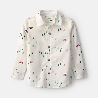 Toddler Boys Carter's Winter Long-Sleeve Button-Down Shirt