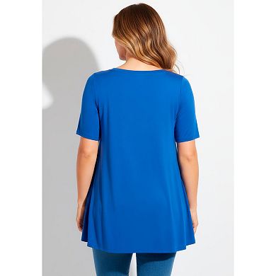 Avenue Women's Plus Size Boatneck Swing Tunic