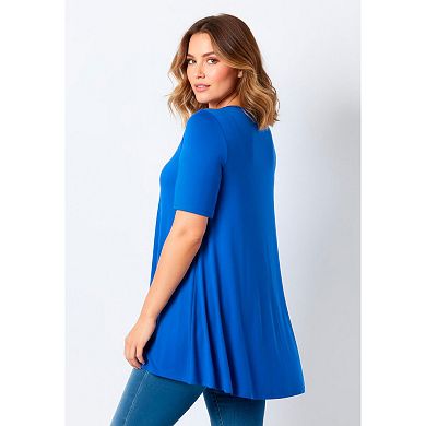 Avenue Women's Plus Size Boatneck Swing Tunic