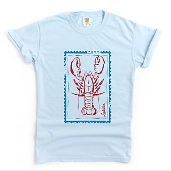 Lobster Stamp - Women's Garment Dyed Graphic T-Shirt