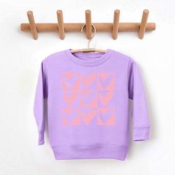 Pink Heart Checkered Chart - Toddler Graphic Sweatshirt