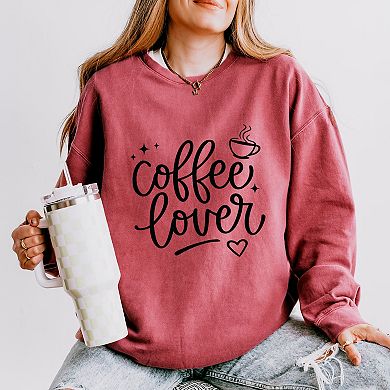 Coffee Lover Stars - Women's Lightweight Garment Dyed Sweatshirt