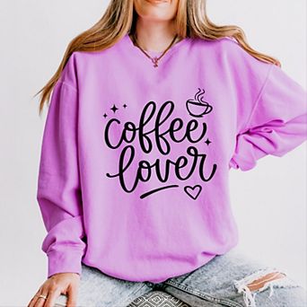 Coffee Lover Stars - Women's Lightweight Garment Dyed Sweatshirt
