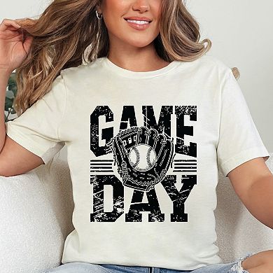 Baseball Game Day Glove - Women's Short Sleeve Graphic T-Shirt