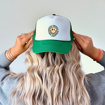 S.W.Smiley Good Things Are Coming Smiley Face - Women's Graphic Foam Trucker Hat