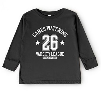 Games Watching Varsity League - Toddler Long Sleeve Graphic Tee