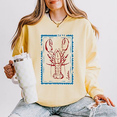 Lobster Stamp - Women's Lightweight Garment Dyed Sweatshirt