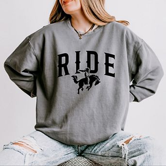 Ride Cowboy Arched - Women's Lightweight Garment Dyed Sweatshirt