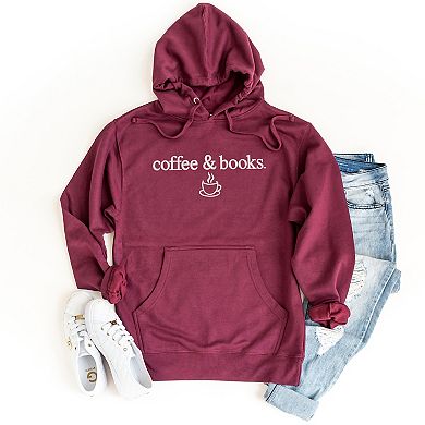 Embroidered Coffee & Books - Women's Graphic Hoodie