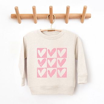Pink Heart Checkered Chart - Youth Graphic Sweatshirt