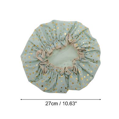 3 Pcs Reusable Dots Double Layer Shower Cap for Shower