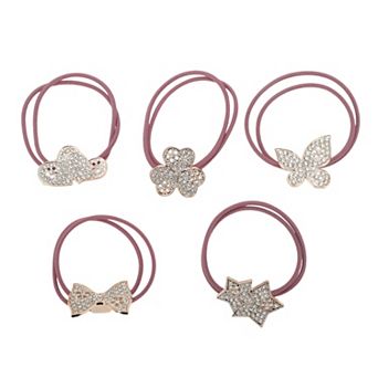 Fashion Rhinestone Hair Elastic Band for Home 5 pc
