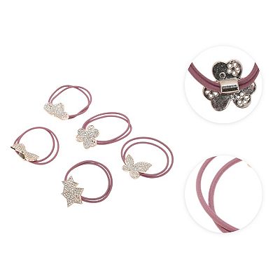 Fashion Rhinestone Hair Elastic Band for Home 5 Pcs