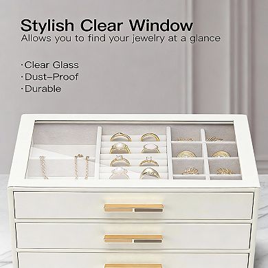 3 Layer Jewelry Box with Glass Lid