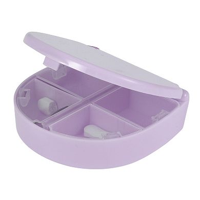 Portable 4 Grids Single Layer Semicircle Pill Case for Travel 1 Pc