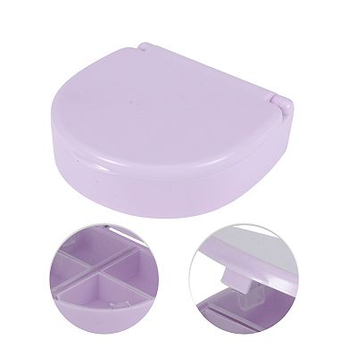Portable 4 Grids Single Layer Semicircle Pill Case for Travel 1 Pc