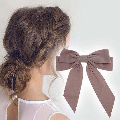 Elegant Velour Bow Headpiece Hair Clips 1 Pc