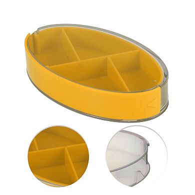 Durable 4 Grids Rotating Lid Pill Case for Travel 1 Pc