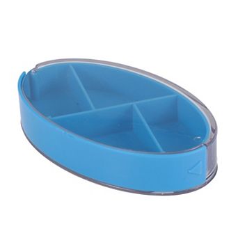 Durable 4 Grids Rotating Lid Pill Case for Travel 1 pc