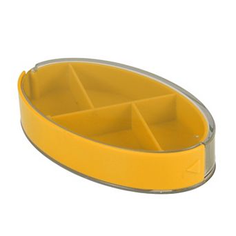 Durable 4 Grids Rotating Lid Pill Case for Travel 1 pc