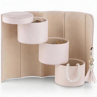 Travel Jewelry Organizer - Compact, Multi-Compartment, PU Leather