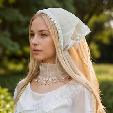 Plaid Lace Triangle Headband for Women 1 Pc