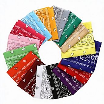 16 Pack Multicolor Bandanas: Versatile for Parties, Outdoor, Scarves, Hats