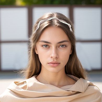Faux Pearl Satin Headband for Women 1 Pc