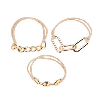 Elegant Bracelet Scrunchies Hair Elastic Band 3 pc