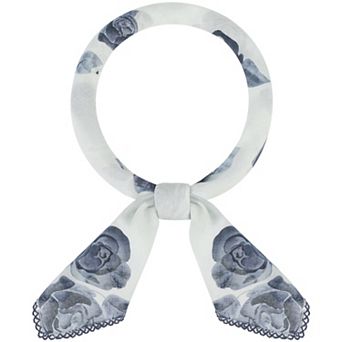 Women's Rose Vintage 26.7'' Square Scarf Cotton Linen Floral Pattern Neckerchief for Gift Casual